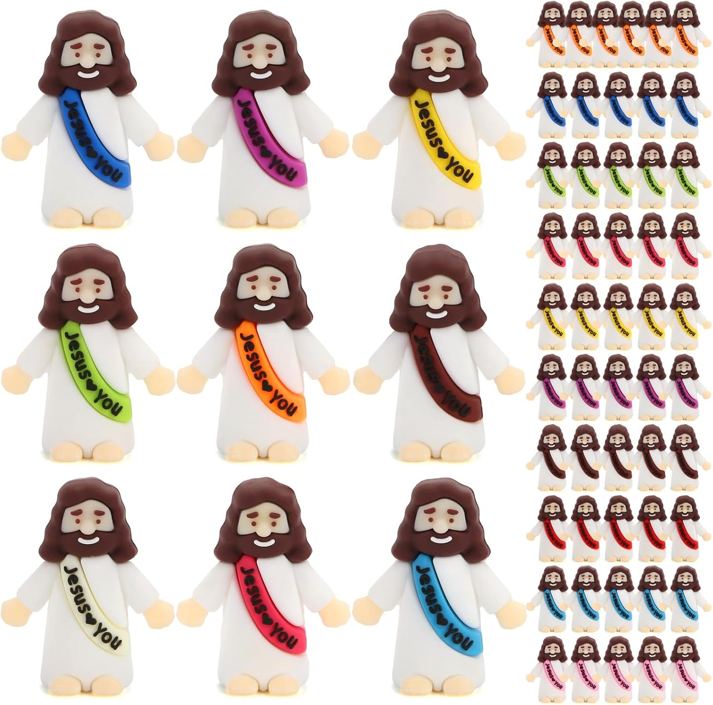 Skiennix 60 Pcs Baby Jesus Figurines - Miniature Religious Party Favors for Baptism & Easter
