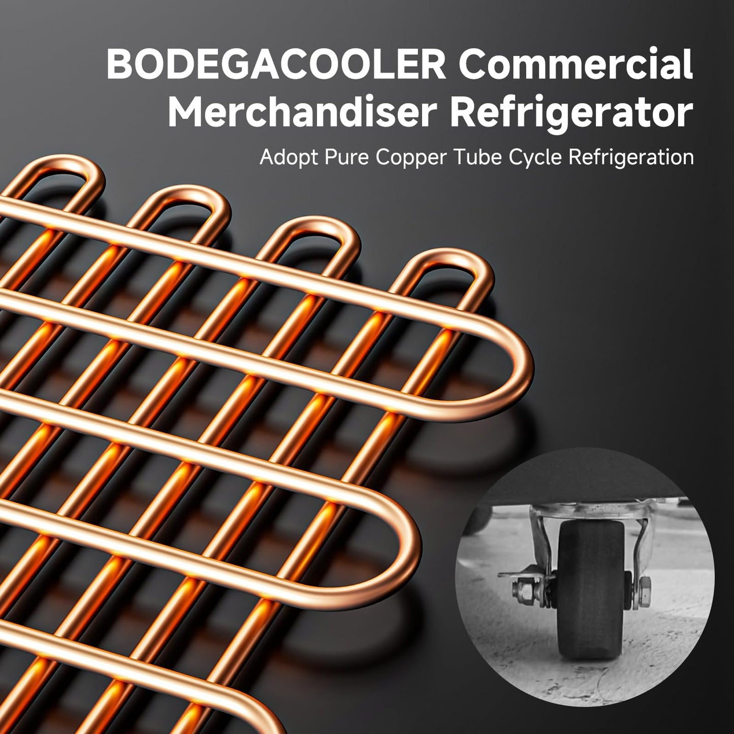 BODEGACOOLER Commercial Merchandiser Refrigerator,3 Glass Door Commercial Beverage Refrigerator, Beverage Display Cooler with Soft LED Light, Adjustable Shelves and 8 Strong Castors, 53 Cu. Ft,Black