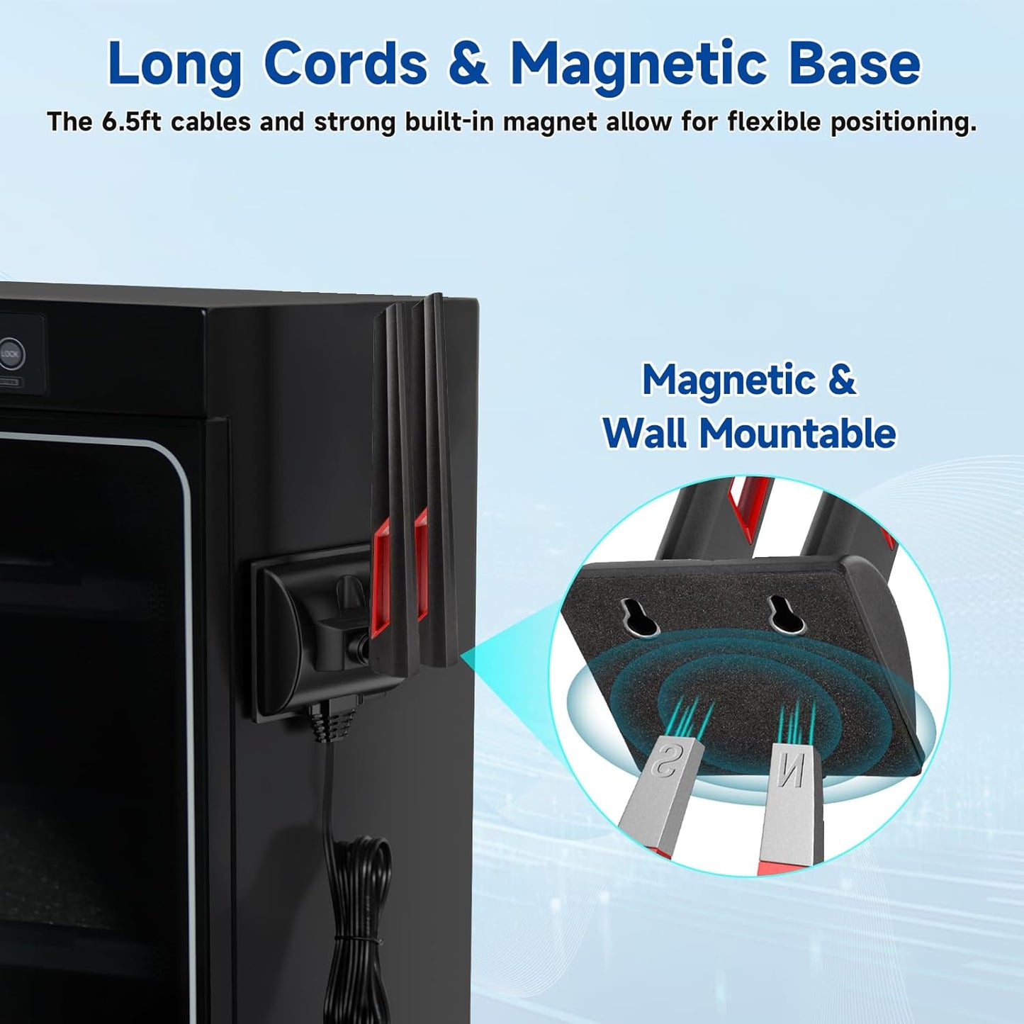 Superbat 6E 2.4GHz 5GHz 6GHz WiFi Tri-Band Antenna Magnetic Base WiFi Antenna with RP-SMA Extension Cable for PC