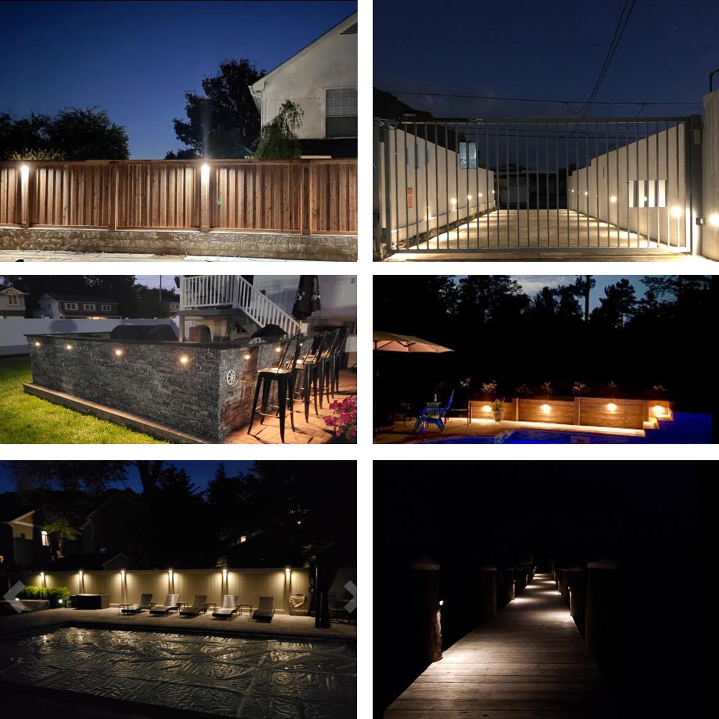 YUTCY 6 Pack Low Voltage AC/DC 12V LED Landscape Deck Light,Outdoor Retaining Wall Lights, IP65 Waterproof Step Lights,for Stair Lighting and Yard Patio Pathway Walkway (2700K)