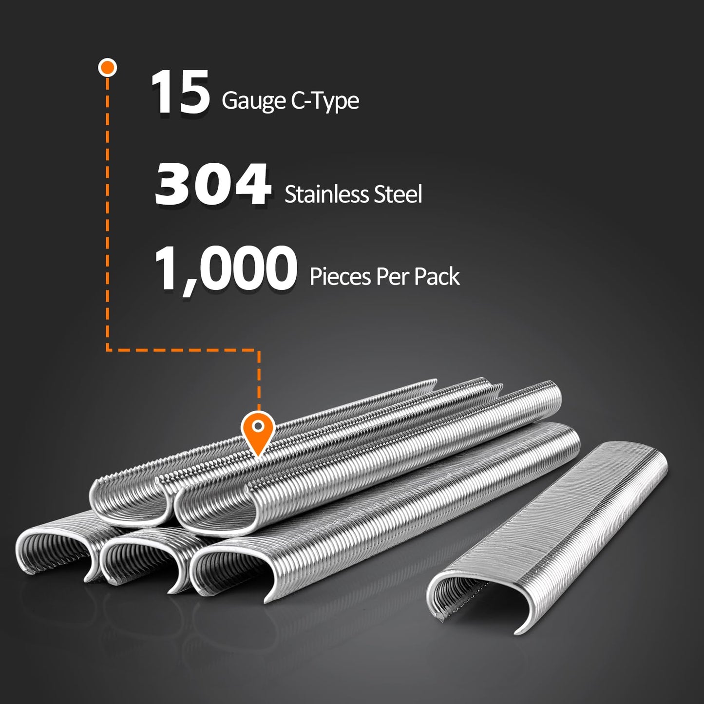 Combination of C-7EA Pneumatic Hog Ring Gun Kit and 1000PCS Stainless Steel Hog Ring Staples