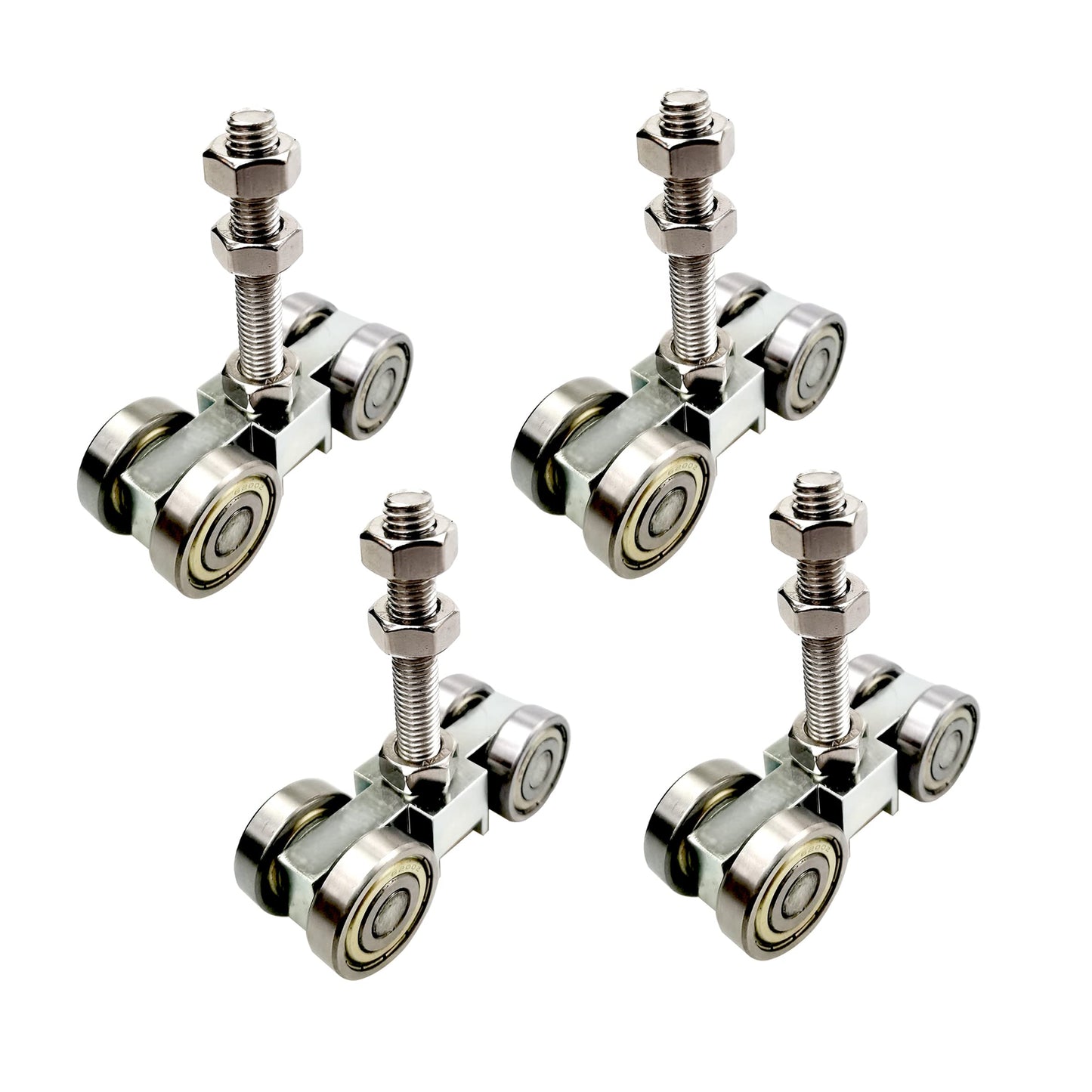 SIWOOD 4-Wheel Strut Channel Trolley 4 Pack, 800 LBS Load Capacity, Fits 1-5/8" Channel, Anti-Jam Groove, Quiet Bearings, M10 304 Stainless Steel Hardware for Indoor or Outdoor Use