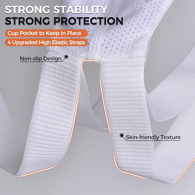 COOLOMG MMA Jock Straps with Cup for Men Adult 4-Straps Athletic Supporters with Groin Cup for BJJ Boxing Muay Thai Wrestling
