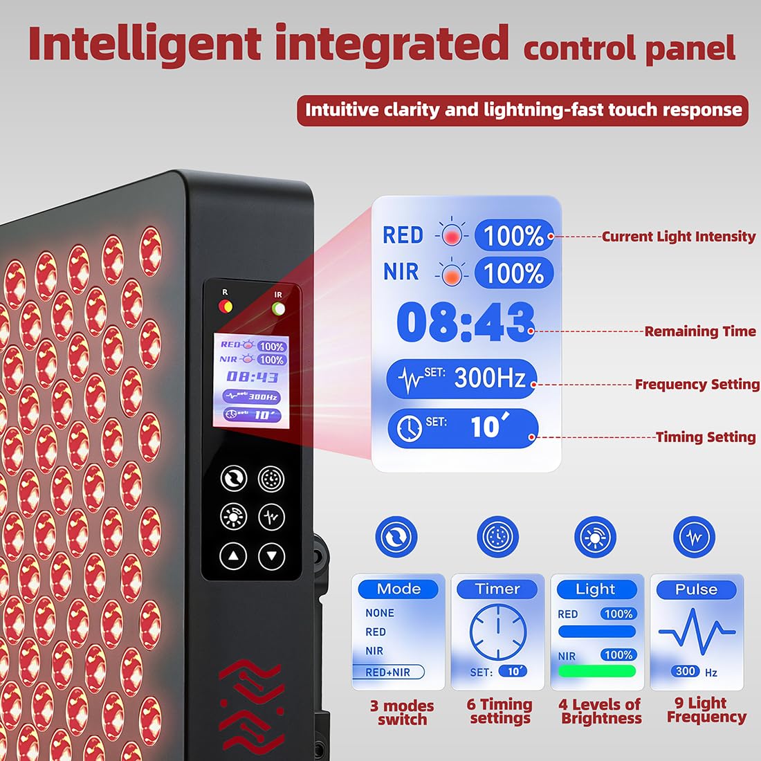 Red Light Therapy for Body & Face, 660nm 850nm Near Infrared Lamp with Timer and Remote, 70 Dual Chip LEDs Device with 350W of Power, for Skin Care, Better Sleep & Recovery