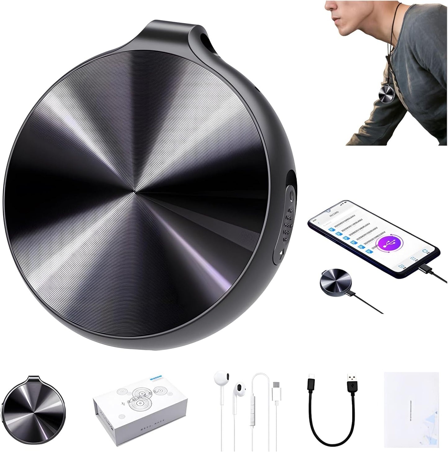 BINGONE (4 HD Smart Voice Recorder with One-Touch Recording & Playback, Recorder Noise Cancellation - Portable
