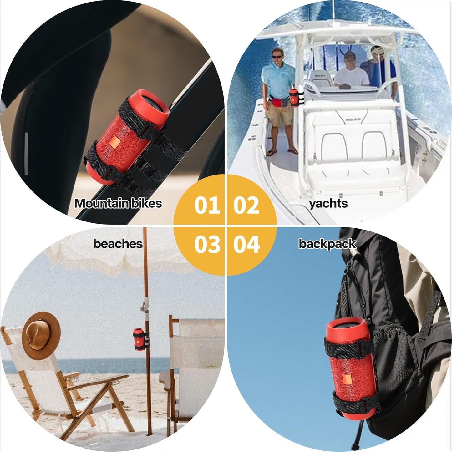 Yxflz Portable Speaker Mount - Adjustable Speaker Strap Compatible with Flip Charge Series, Waterproof Bluetooth