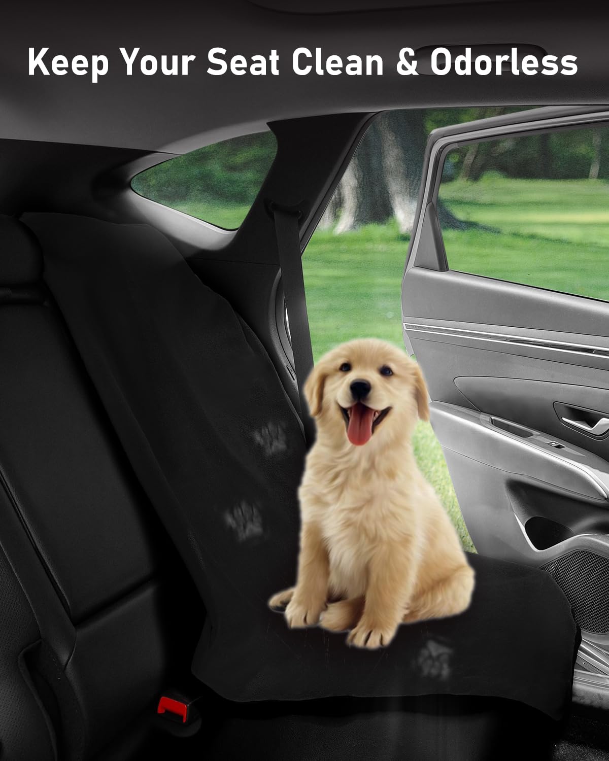 BELINOUS Waterproof Towel Car Seat Cover After Gym, Universal Front Seats Car Seat Towel Fit for Post Workout & Swim, Non-Slip Sweat Towel Seat Covers for Car, SUV & Truck (Black, 1 Pack)