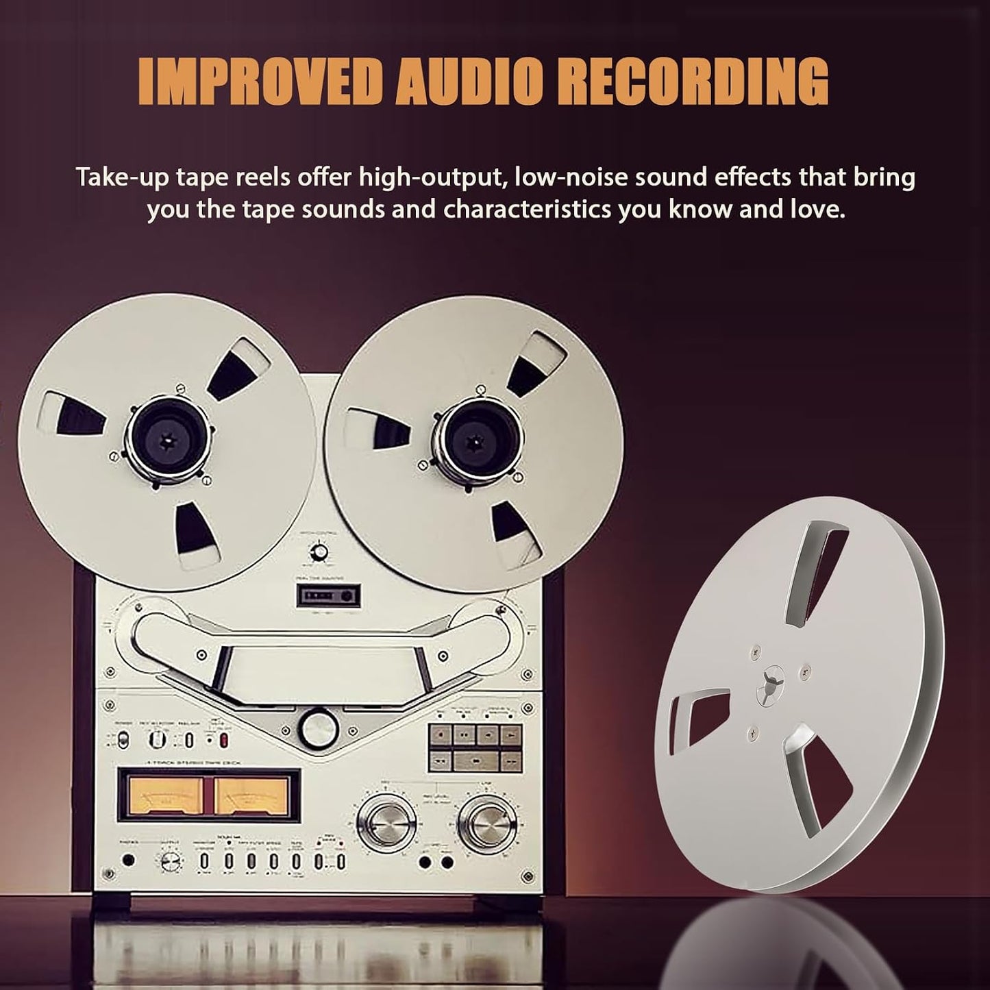 FOLOSAFENAR 1/4 Inch 7 Inch 3 Hub Empty Reel to Reel Take-up Reel - Universal Holes Aluminum Alloy Opening Part, Low