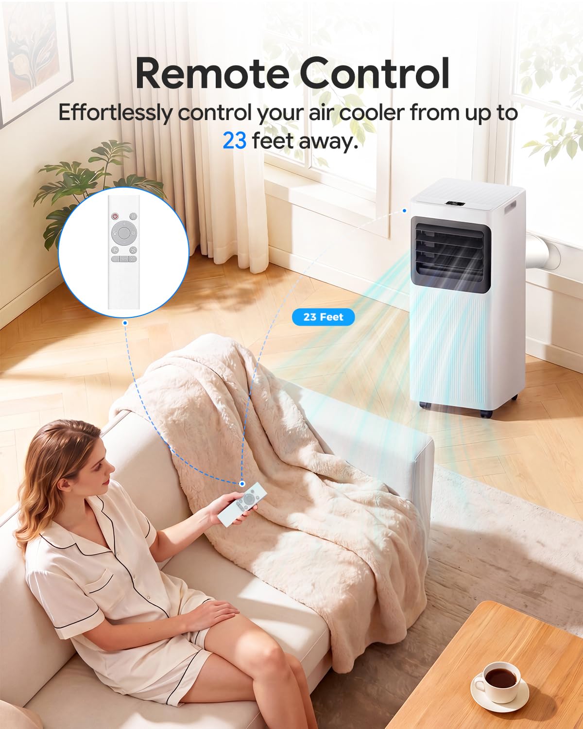16000 BTU Portable Air Conditioner for Large Rooms up to 750 Sq. Ft., 5-in-1 Smart AC with WiFi App & Remote, 42dB Sleep Mode, Dehumidifier, Fan, 24H Timer, Child Lock & Window Kit