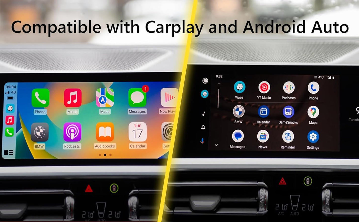 17 16 15 USB-A to USB-C Media Carplay, Android Auto, Navigation & Charger Cable Cord Wire for Samsung Galaxy/Note