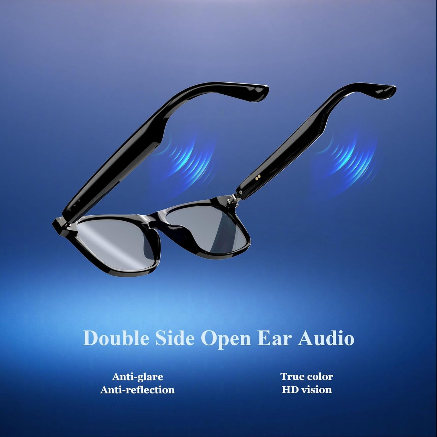 Blackview Smart Glasses, Polarized Bluetooth Sunglasses with Speaker, Voice Control, UV Protection, Anti Blue Light
