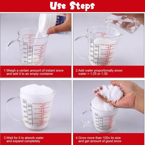 Instant Snow | Fake Snow Powder - Create 6-8 Gallons of Artificial Snow for Winter Decor & Crafts