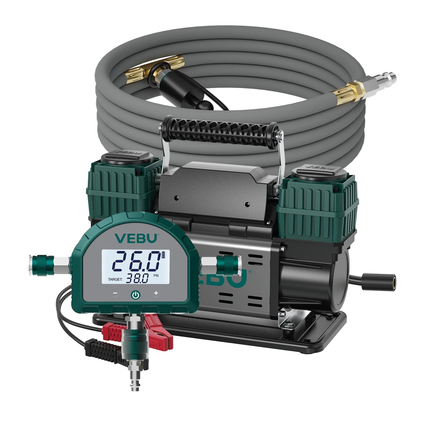 VEBU Air Compressor with 4 Tire Inflation and Deflation System, 10.6CFM Fast Infaltion, Preset Memory and Digital Display