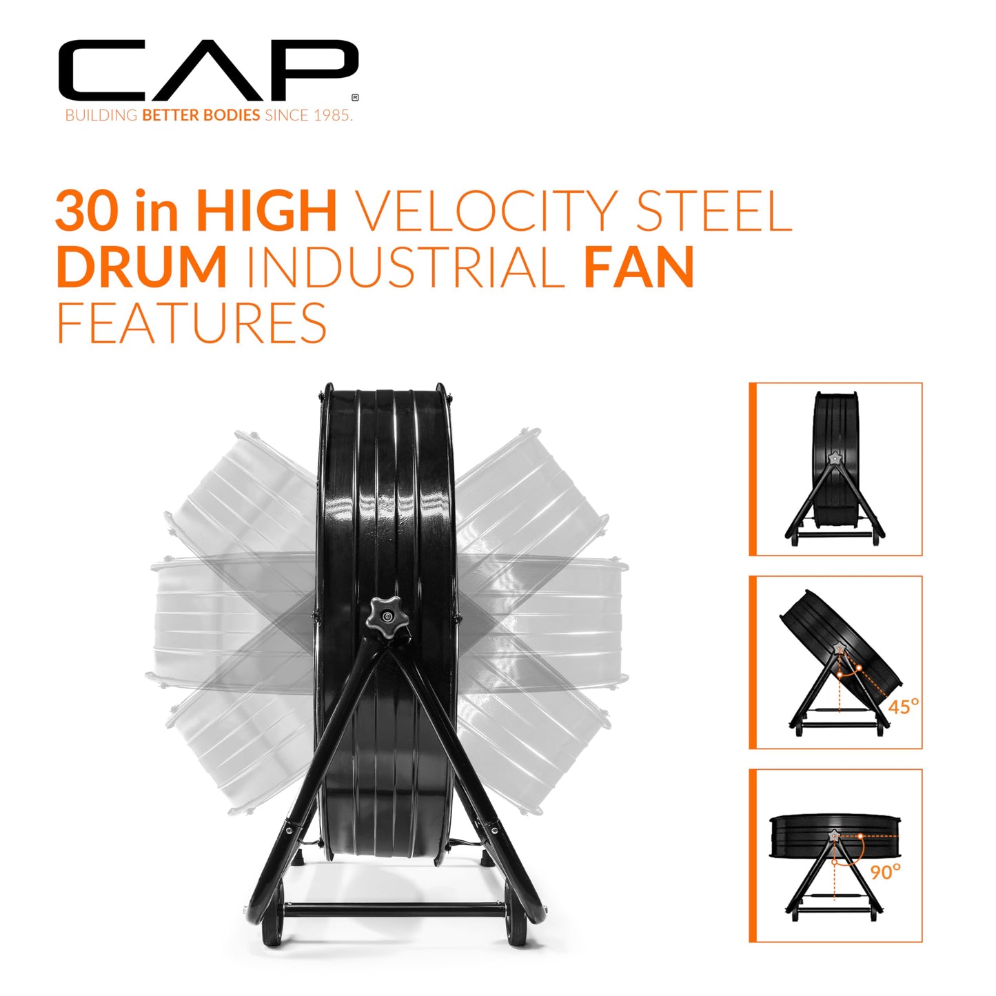 CAP Barbell 30'' High Velocity Heavy Duty Floor Fan – Ultimate Cooling Power for Gyms & Homes