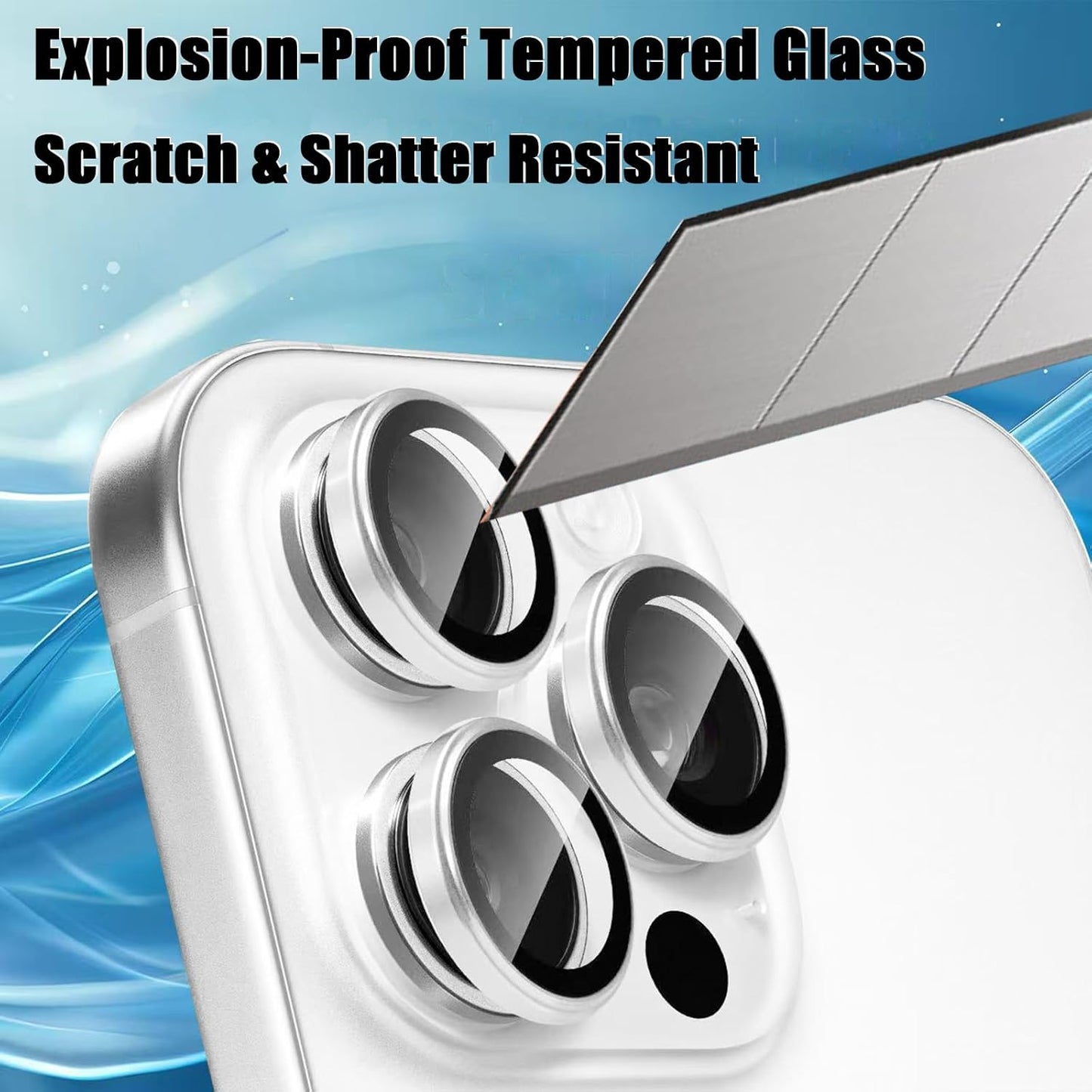 AFENGBOX 2 Pack 17 Air,9H 17Air Camera Lens Protector for iPhone Tempered Glass Scratch Resistant Metal Ring Camera