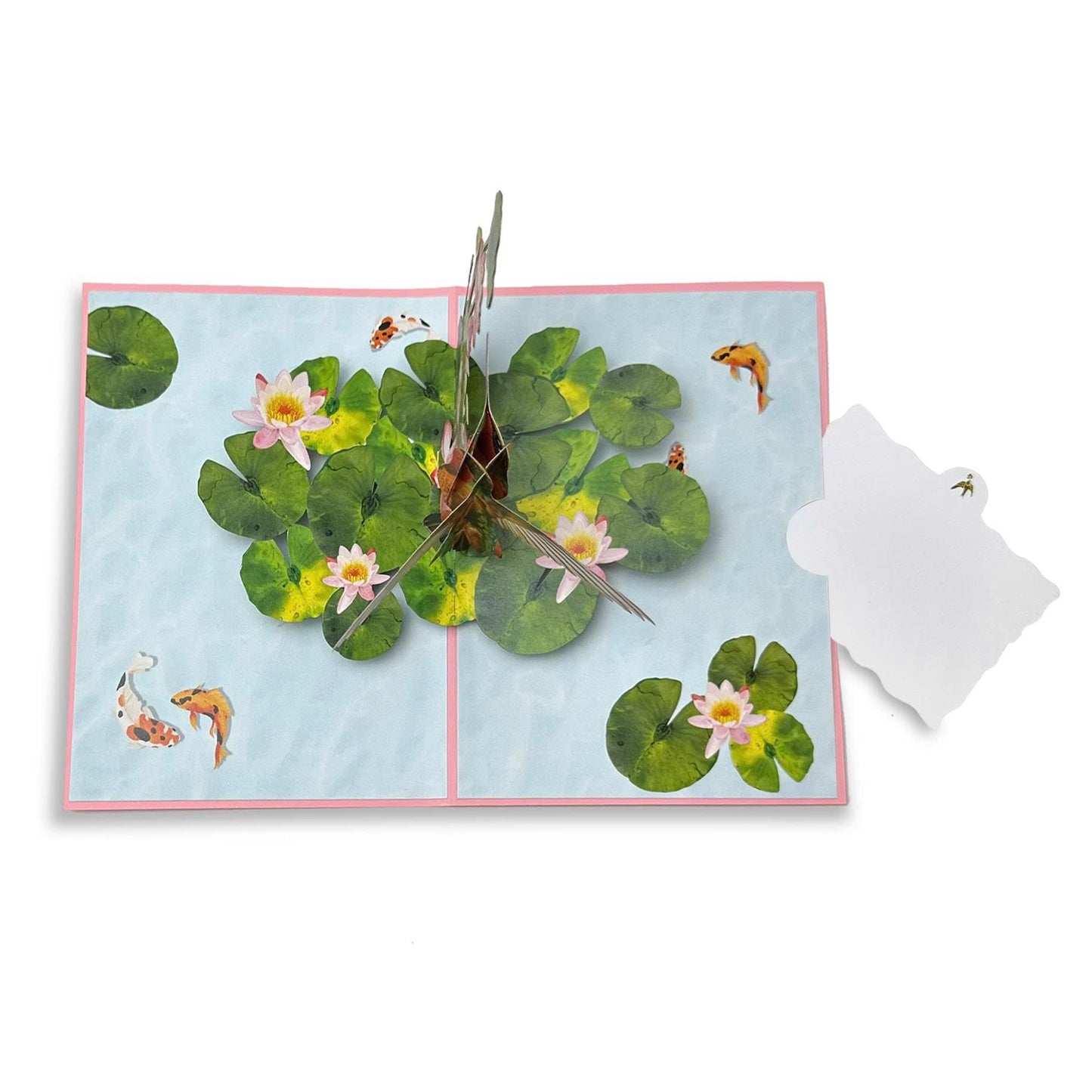 Pop Up Birthday Cards for Women, Hummingbird 3D Birthday Card, Beautiful Hummingbird and Lotus with Koi Fish Design, Pop Up Cards All Occasion for Mother, Mom, Her, Granmother and Daughter, Mothers Day Card