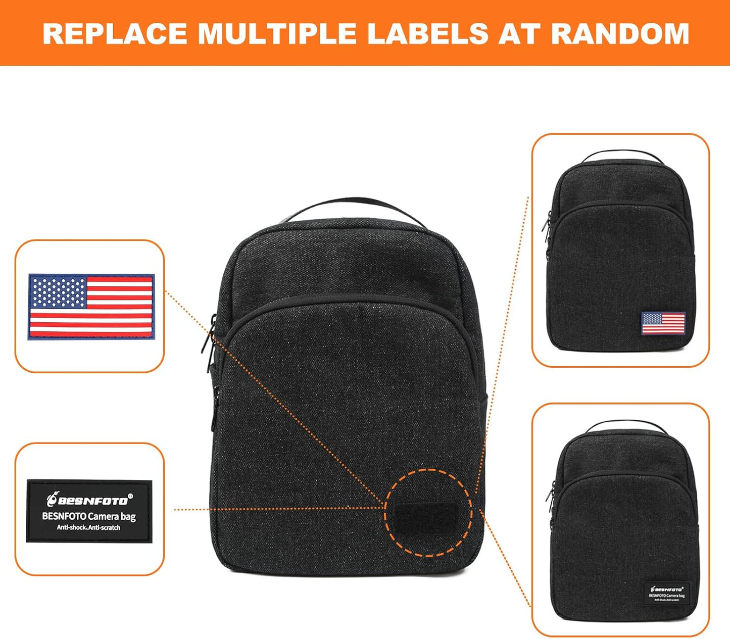 Besnfoto Camera Bag Crossbody Small Cute Camera Bag Purse Waterproof Travel Shoulder Case Sling Designer for Mirrorless