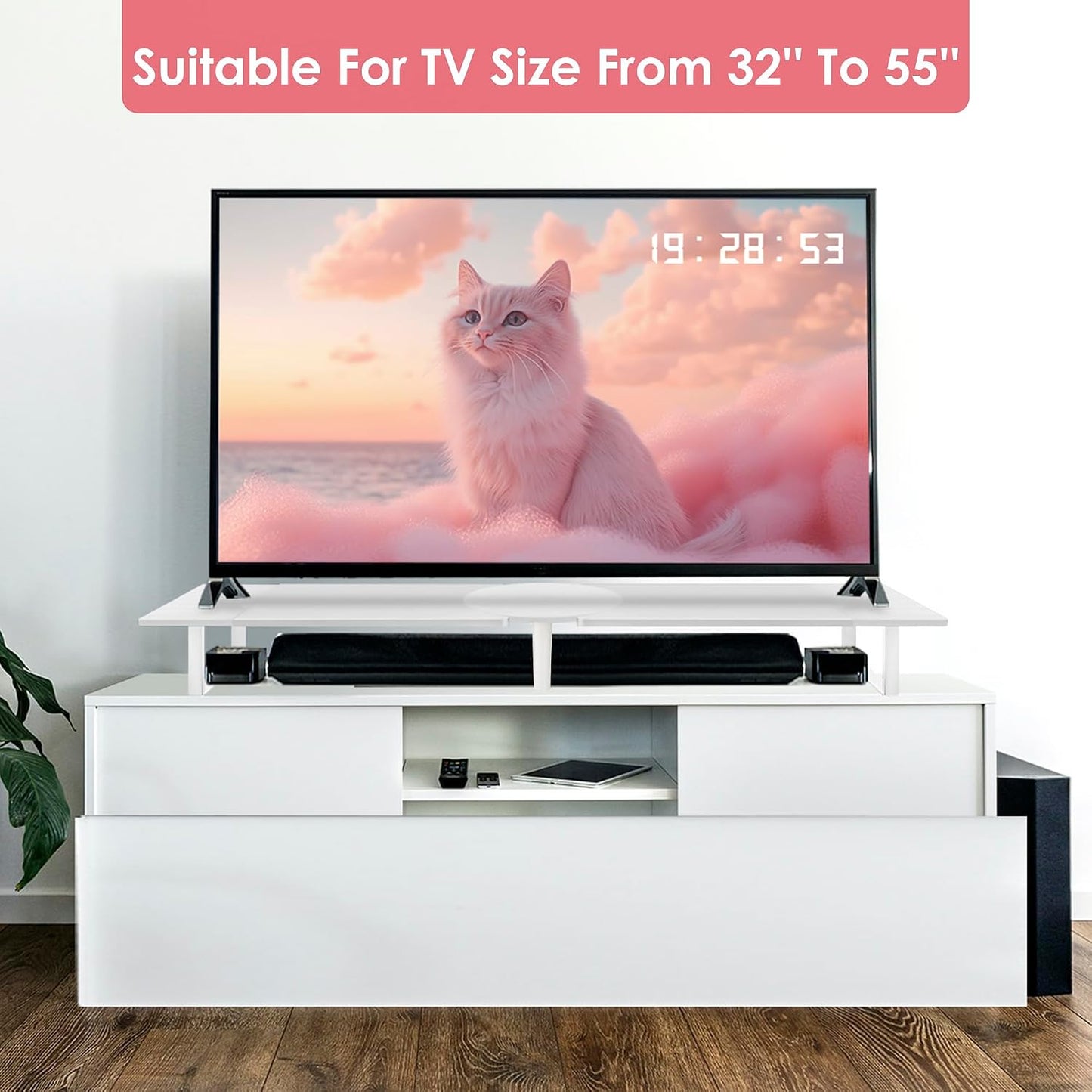 2 Across-Star Dual-Monitor Stand for Desk - Large Adjustable Length and Angle Riser for Monitors, Double Computer