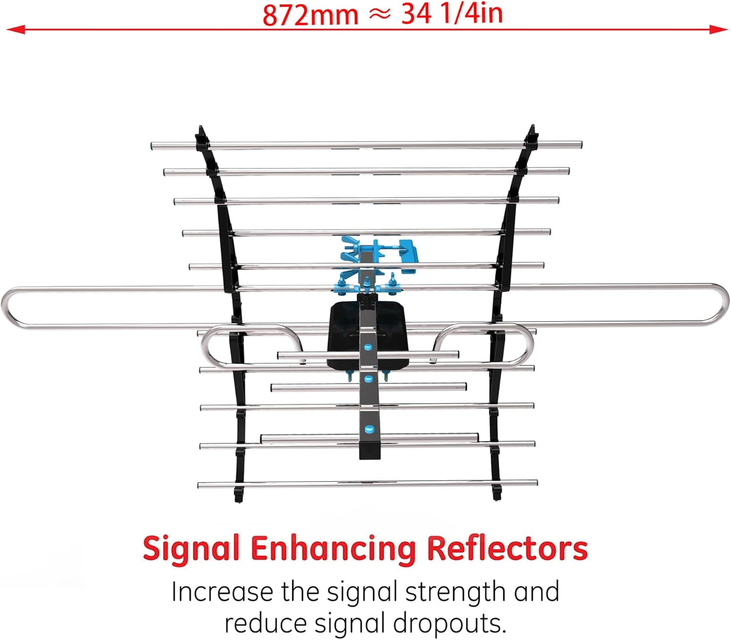 cekay 8K, 4K, 1080P UHD-8905) Outdoor HDTV Antenna Supports HD for Smart and Older TVs, VHF UHF, Weather-Resistant