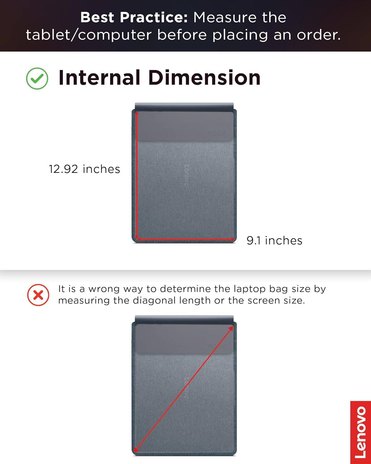 Lenovo 14 Inch Slim Laptop Sleeve Notebook/Tablet - Compatible with MacBook Air/Pro - Eco-Friendly Lightweight Case