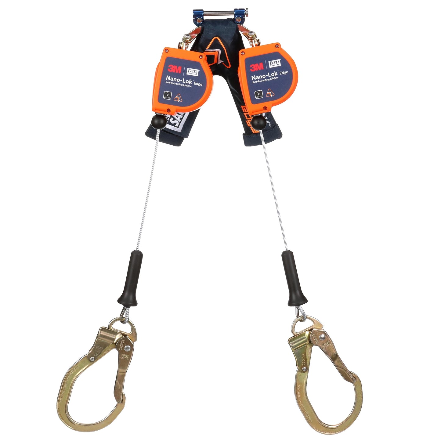 3M DBI-SALA Nano-Lok Edge Twin-Leg Personal Self-Retracting Lifeline 3500276, Cable, Steel Rebar Lock Hook, 8 ft. Class 2, ANSI