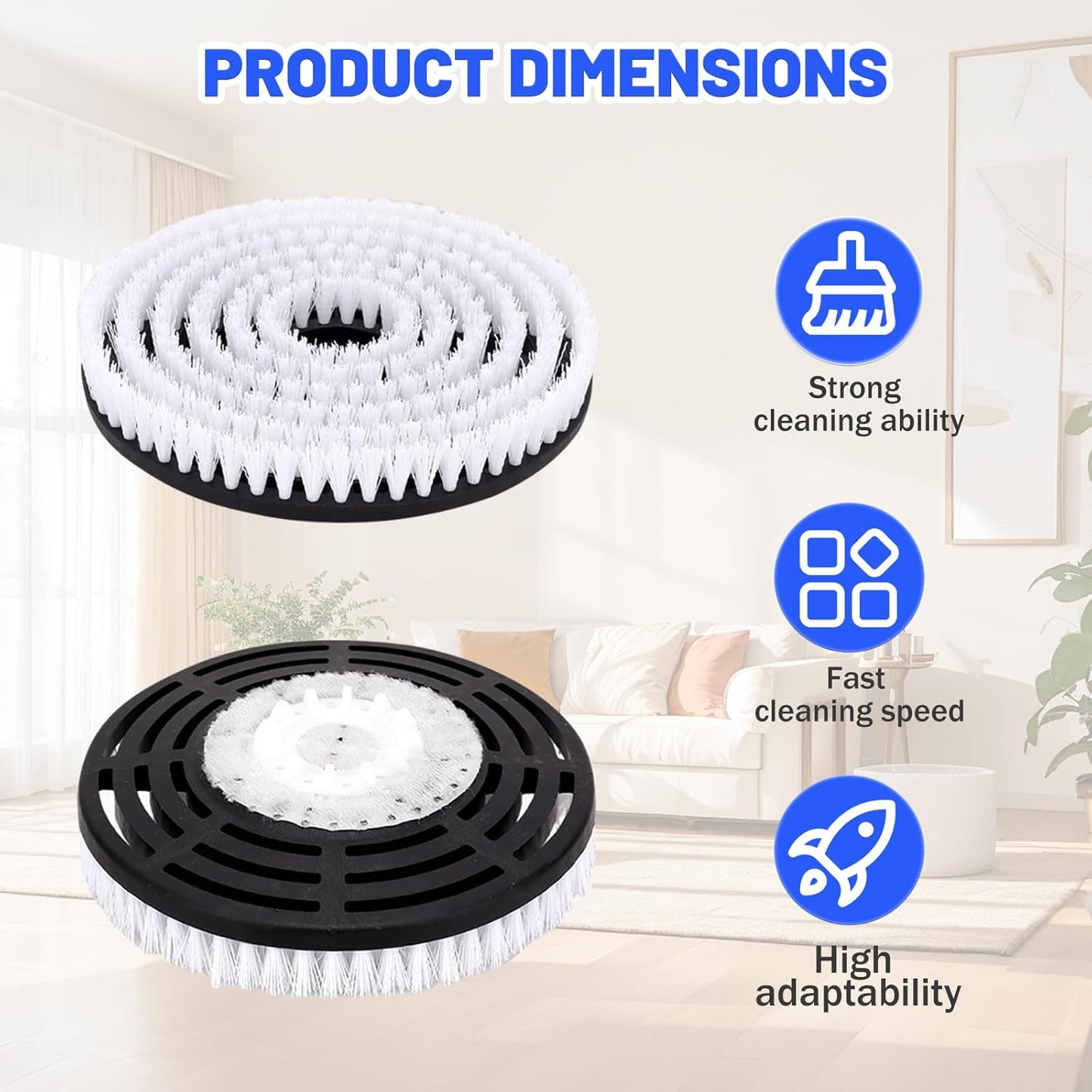 Shark Upgraded Steam Mop Pads - Replacement Brush Heads with Scrubbing Bristles | Deep Clean Hardwood & Tile Floors | Compatible with S7000 Series - 2 Pack
