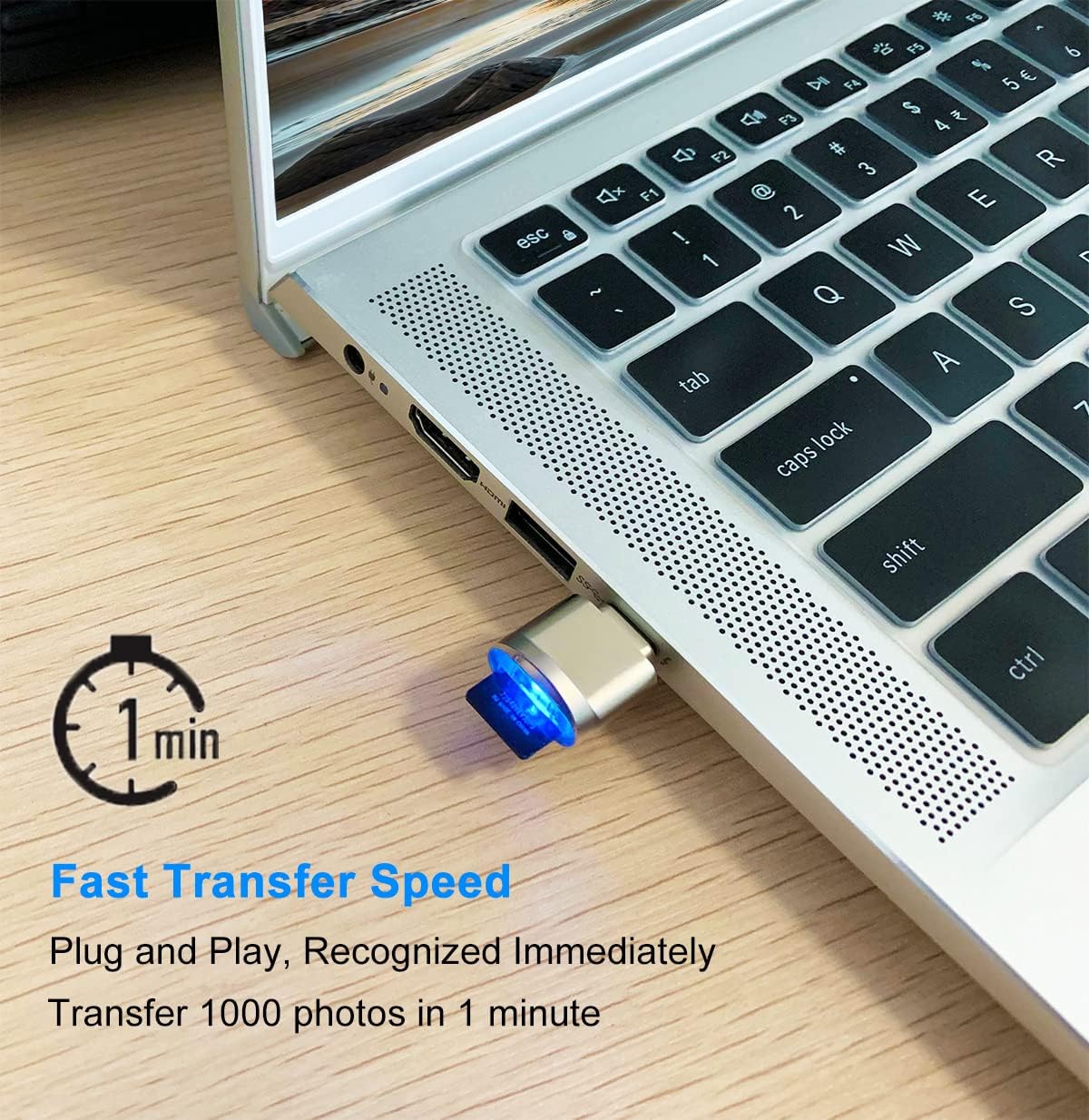 Mepsies 17/16/15, Micro SD Card Reader, USB C to SD Card Reader, Type C TF Memory Card Reader with USB C to USB