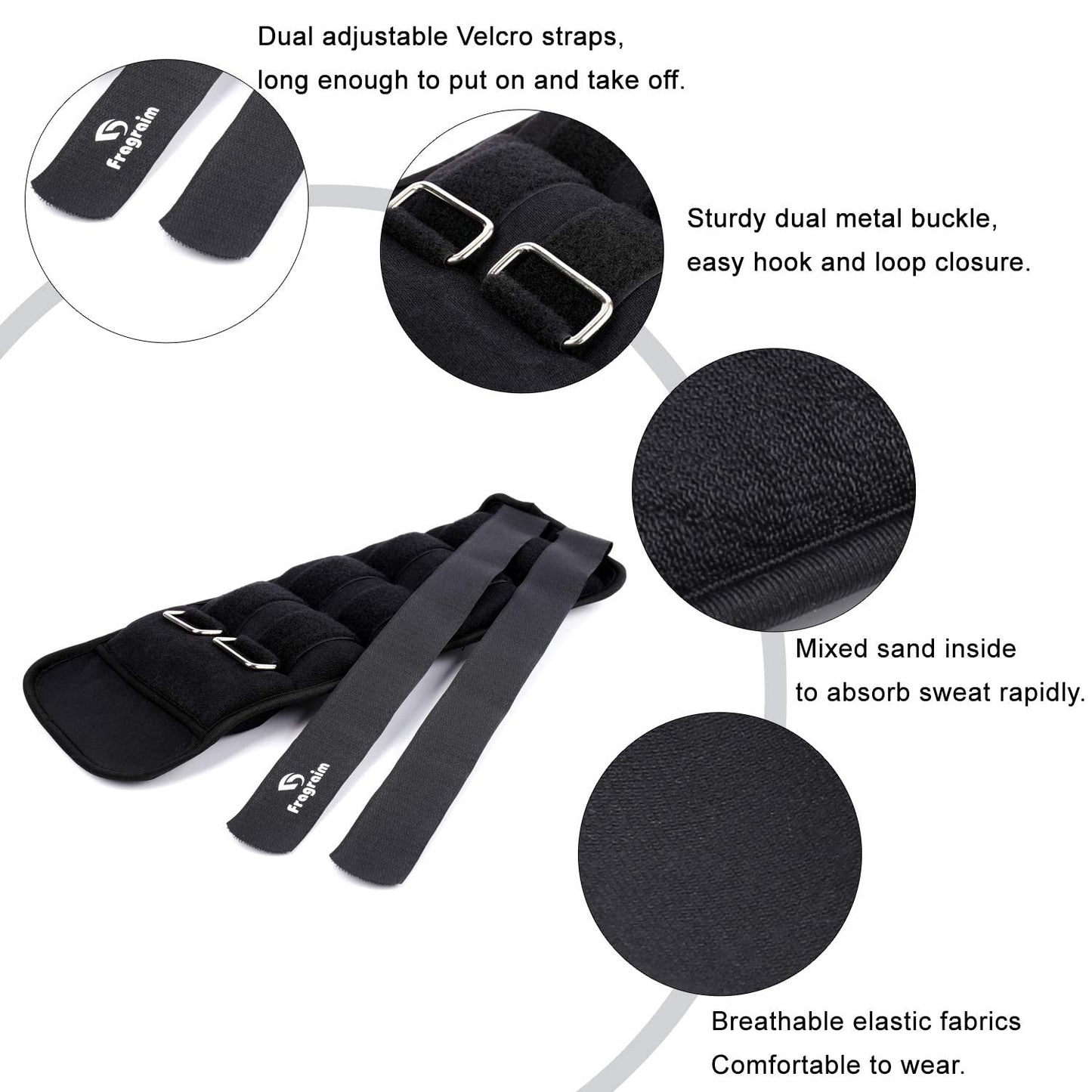 Ankle Weights, Wrist Arm Leg Weights 10 LBS x 2 for Women, Kids and Men, Comfortable and Soft, Perfect for Dancing, Running, Walking, Fitness, Workout (Black)