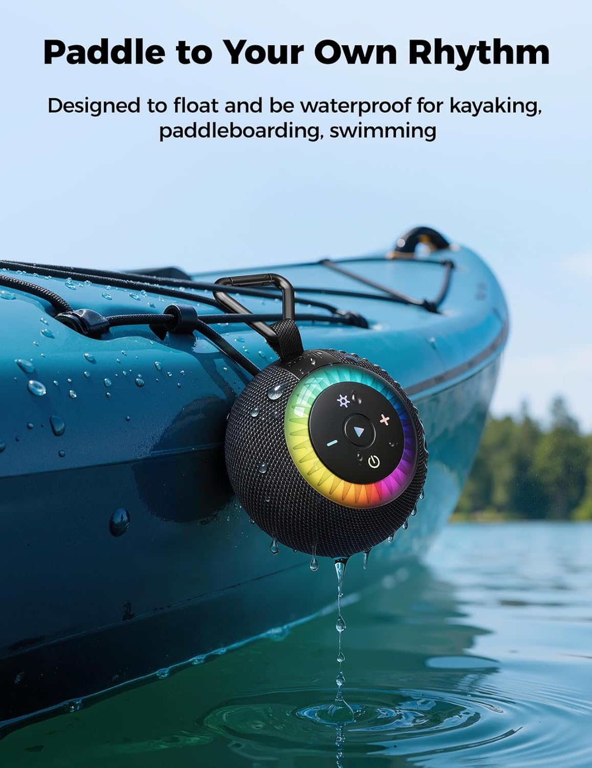 dbsono 360 IPX7 Shower Speaker Bluetooth Waterproof Portable: Surround Sound, Suction Cup Removable with Vacuum Exhaust