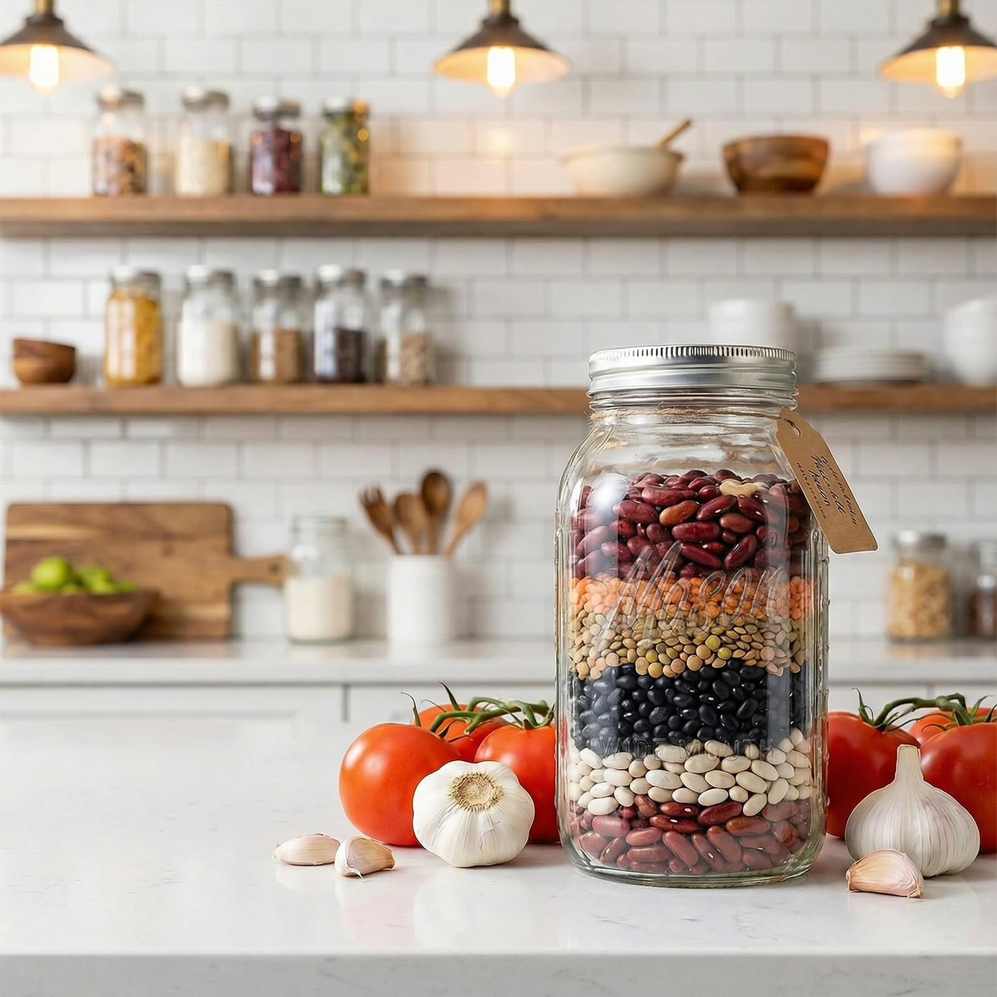 WELLIFE 3 Pack 64oz Wide Mouth Mason Jars,Half Gallon Mason Jar for Pickling, Canning, Fermenting and Food Storage, Microwave & Dishwasher Safe