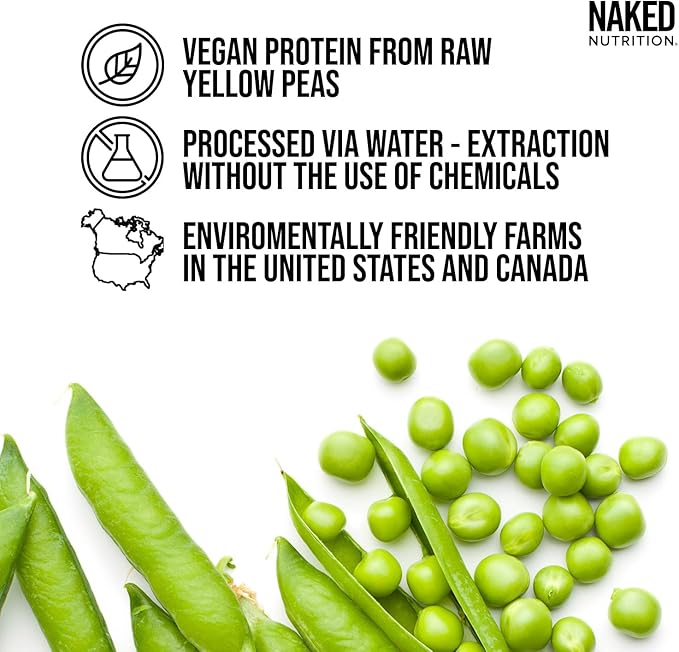 Vanilla Pea Protein Isolate from North American Farms, Only 3 Ingredients, Vanilla Vegan Protein, Gluten-Free, Soy Free, GMO Free - 1LB