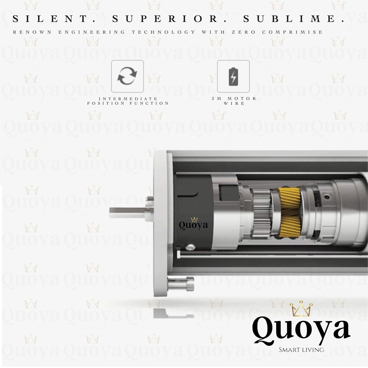 Quoya QL500 Smart Curtains System, Electric Curtain Track with Automated Rail【Motorized and Adjustable Tracks/Rod/Pole (up to 3.2 metres / 125 inches)】【Motor compatible with Alexa】