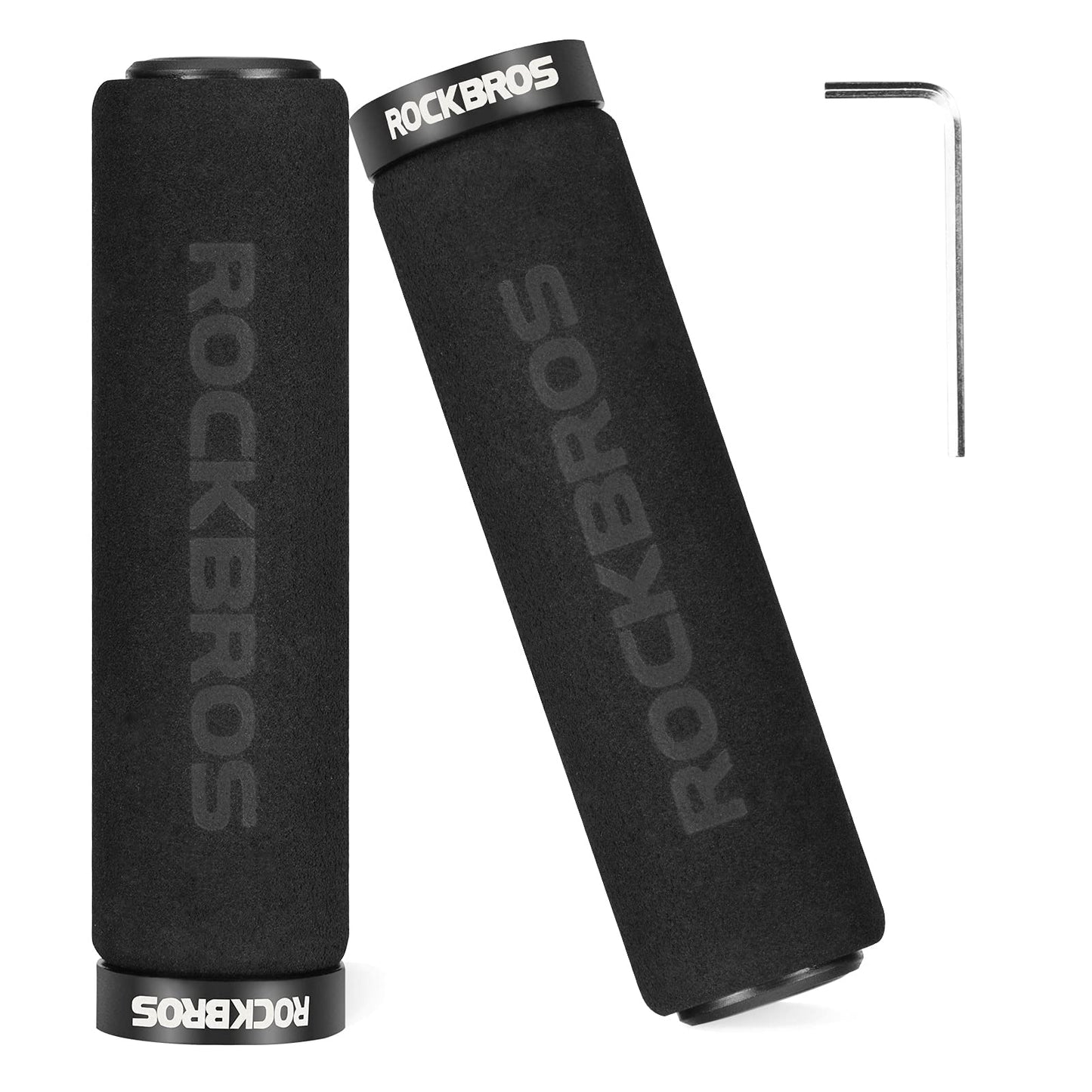 ROCKBROS Bike Grips Foam Single Lock on Bicycle Handle Bar Soft Non-Slip Bike Handle Grips Replacement for BMX Mountain MTB Beach Cruiser Scooter Folding Bike Hand Grip Comfortable Ergonomic