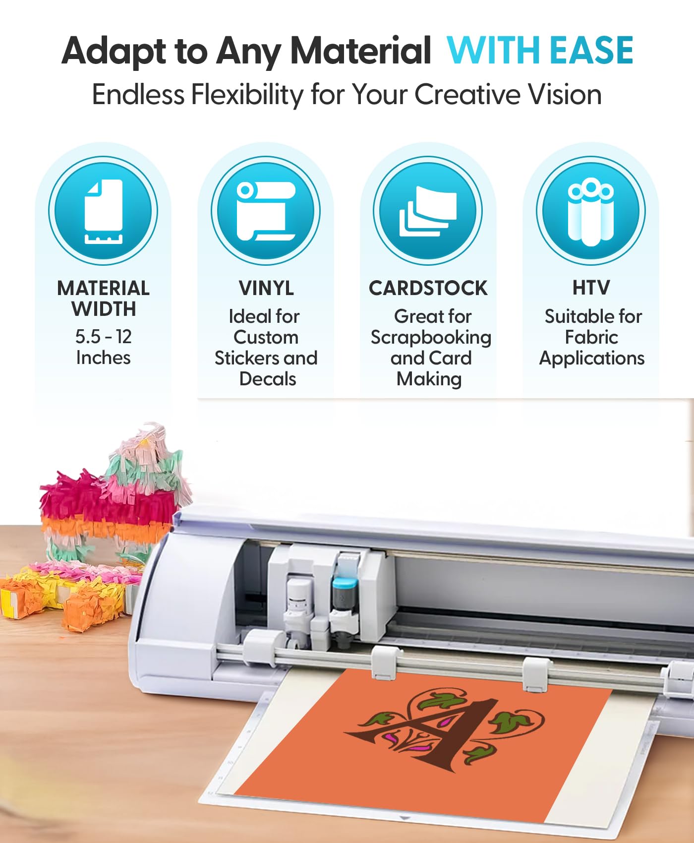 Silhouette America Cameo 5 Alpha (α) - Smart Cutting Machine for Print & Cut - Quiet Operation with AutoBlade, Studio Software, Cutting Mat- Vinyl, Paper & Fabric Compatible - Classic White