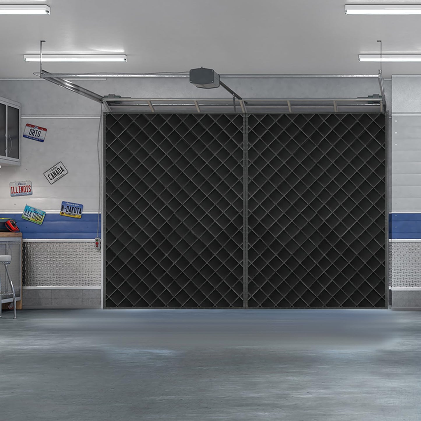 Garage Door Screen for Winter，Garage Door Insulation Kit for ，Magnetic Thermal Insulated Door Curtain, Garage Insulated Door Curtain ， Weatherproof, Windproof, Soundproof (9 * 8Ft)
