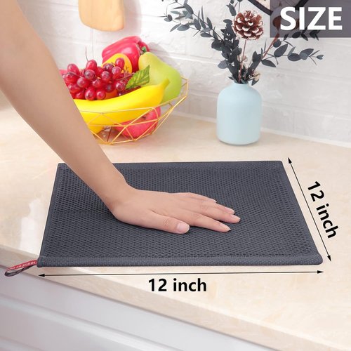 Homaxy Kitchen Dish Cloths - 100% Cotton Waffle Weave, Ultra Soft & Absorbent, 12x12 Inches, 8-Pack, Multicolor
