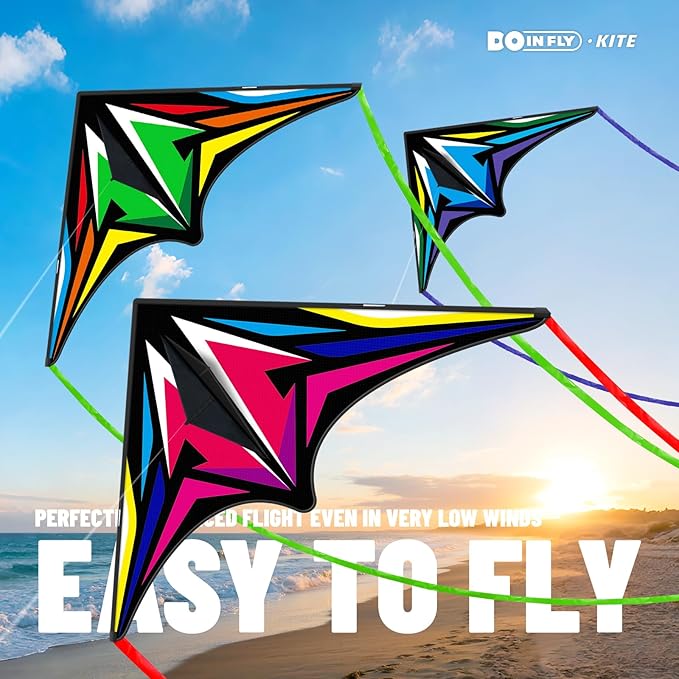 Delta Kites for Kids & Adults, Extremely Easy to Fly, Single Line Beach Kite