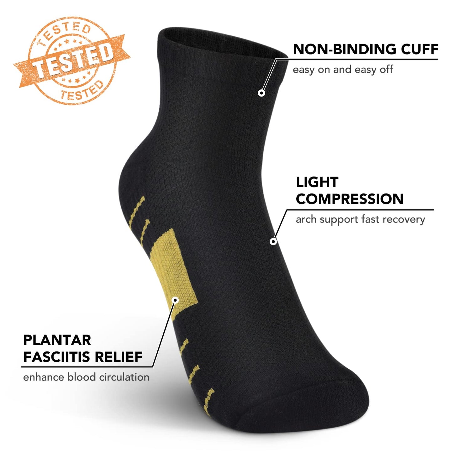 Aoliks Copper Ankle Compression Socks for Women & Men - Plantar Fasciitis Arch Support Running Socks for Athletic, Gifts for Runners