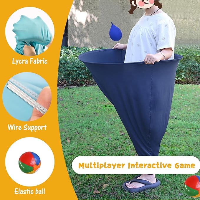Granny Pants Yard Game, Granny Pants Outdoor Game - Oversized Giant Pants Game with Bouncy Balls & Pump, Backyard Parties, Field Day Fun for Adults & Kids