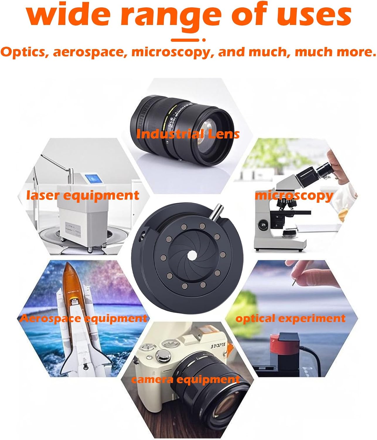 FotoAene M4 Microscope(SK12+M4) Microscope Adjustable Iris with Threaded Port Aperture Diaphragm Aperture Adjustable
