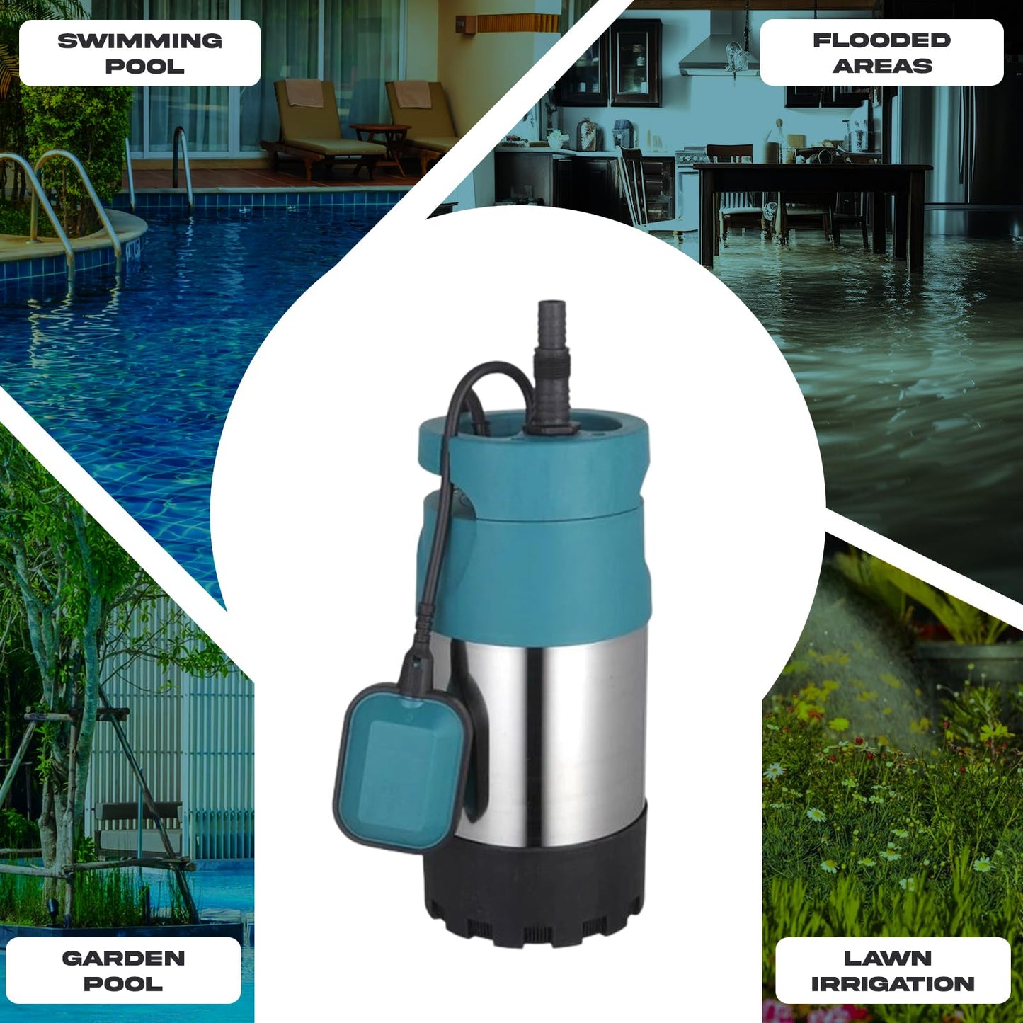 PS&W 1.4HP/110V Submersible Shallow Well Automatic Pump System Up to 60 PSI/1200 GPH with Smart Controller, Tankless System for Irrigation or Residential Use from Tanks or Cisterns