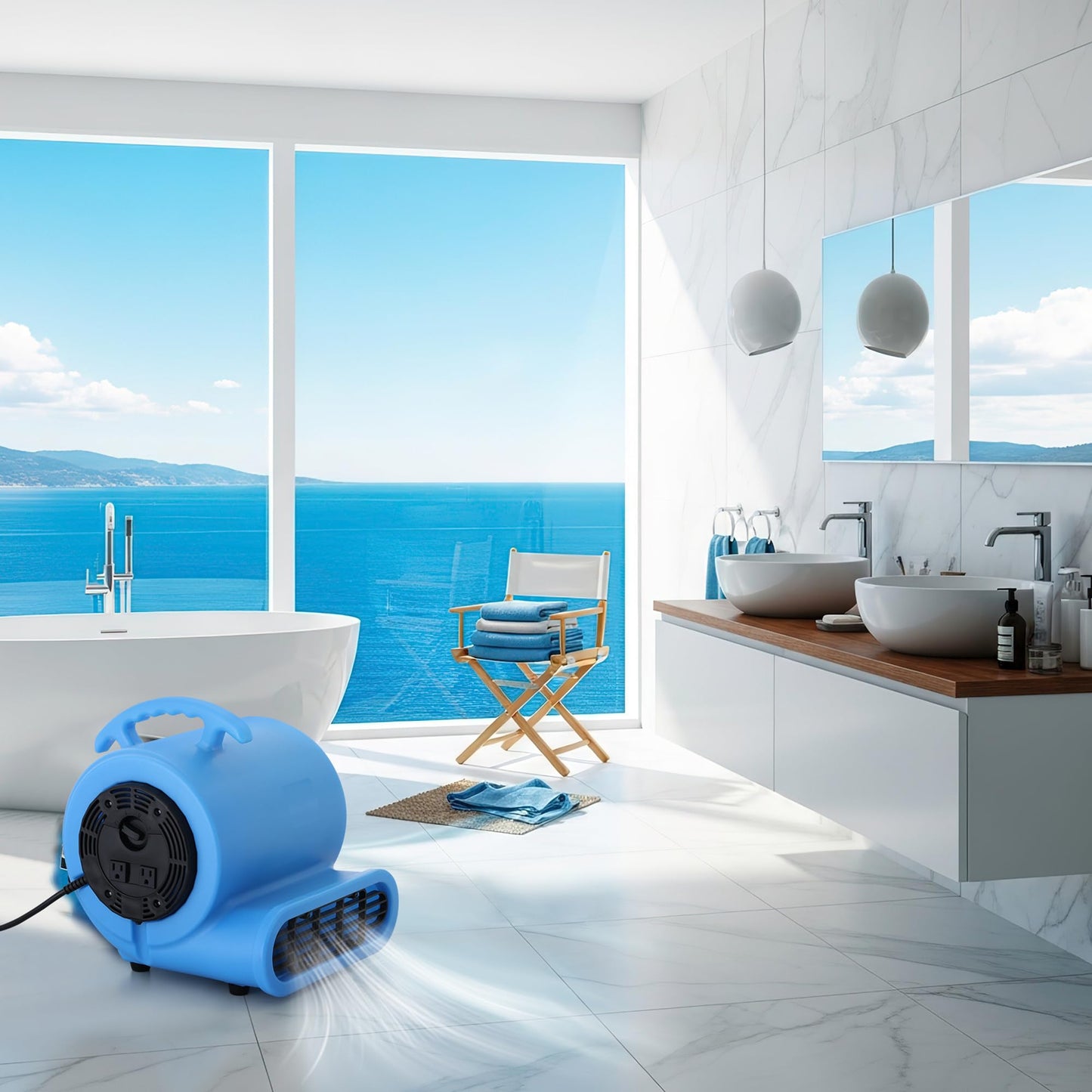 RYNSTO Commercial 1/2 HP Air Mover Fan for Water Damage Restoration,2800 CFM Industrial Carpet Dryer, Floor Fans,3-Speed Floor Fan with Daisy Chain