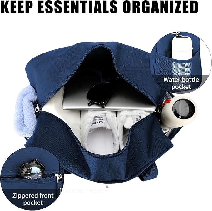 SeaRock 14 inch Small Gym Bag, Mini Duffel Bag for Women & Men, Carry On Lightweight for Travel Sport - Navy Blue