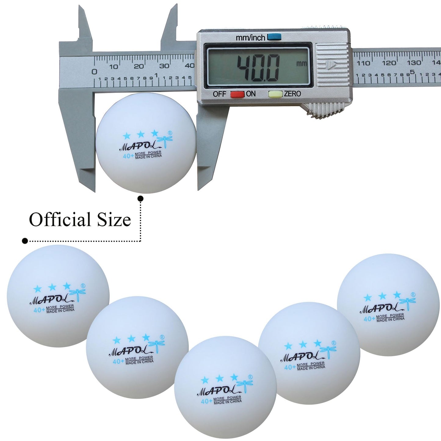 MAPOL 50 White 3-Star Table Tennis Balls Bundle with 50 Orange Training Table Tennis Balls
