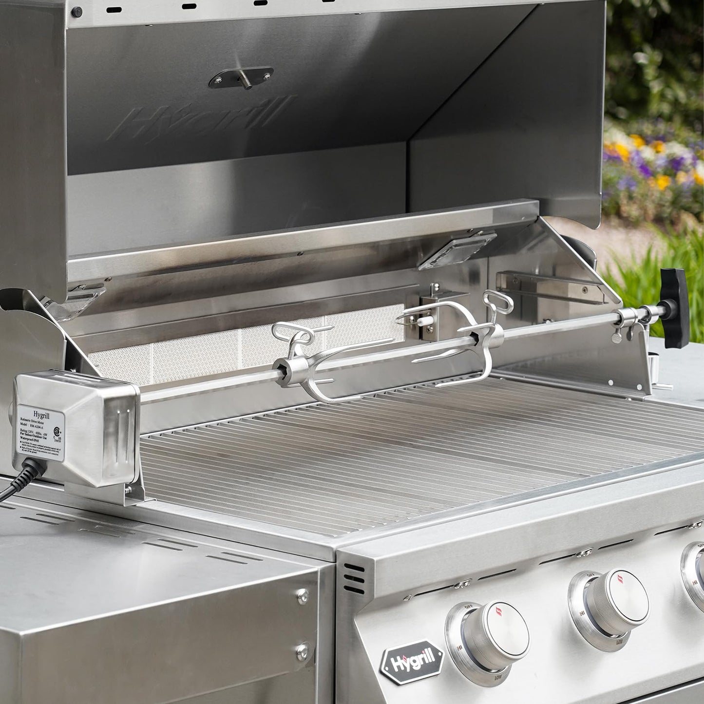 Stanbroil Hygrill Rotisserie Kit for All Hygrill 5-Burner Built-in Gas Grills, Grill Rotisseries with Motor, Spit Rod, 2 x 4-Prong Forks, Complete Holders, and Fixing Screws