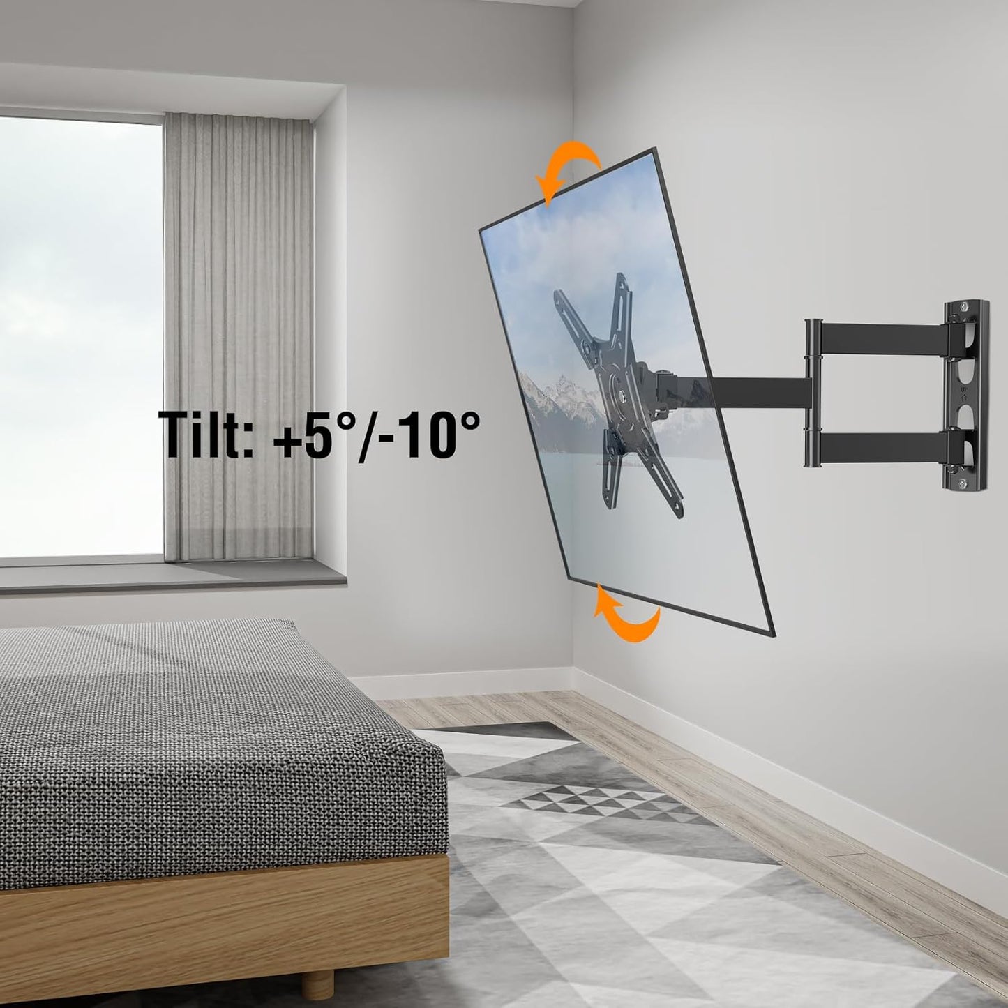 ELIVED 14-42 Inch 200x200mm, 44 lbs. Full Motion TV Monitor Wall Mount for Most LED LCD Flat Screen TVs & Monitors
