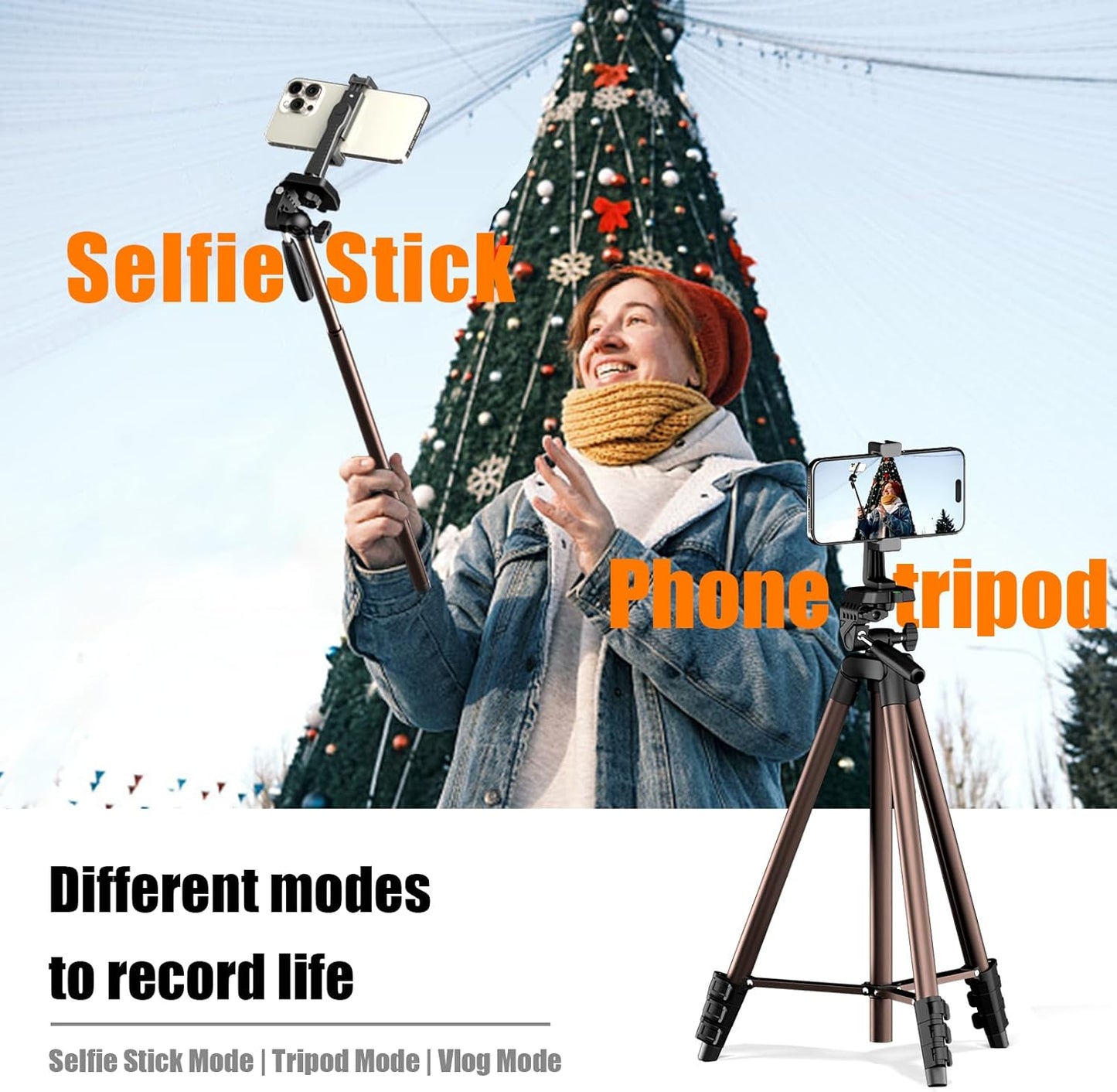 Jishane 71" 6.6 lb Camera Tripod,Lightweight Aluminum Phone Tripod with Wireless Remote, Phone Holder & Carry Bag