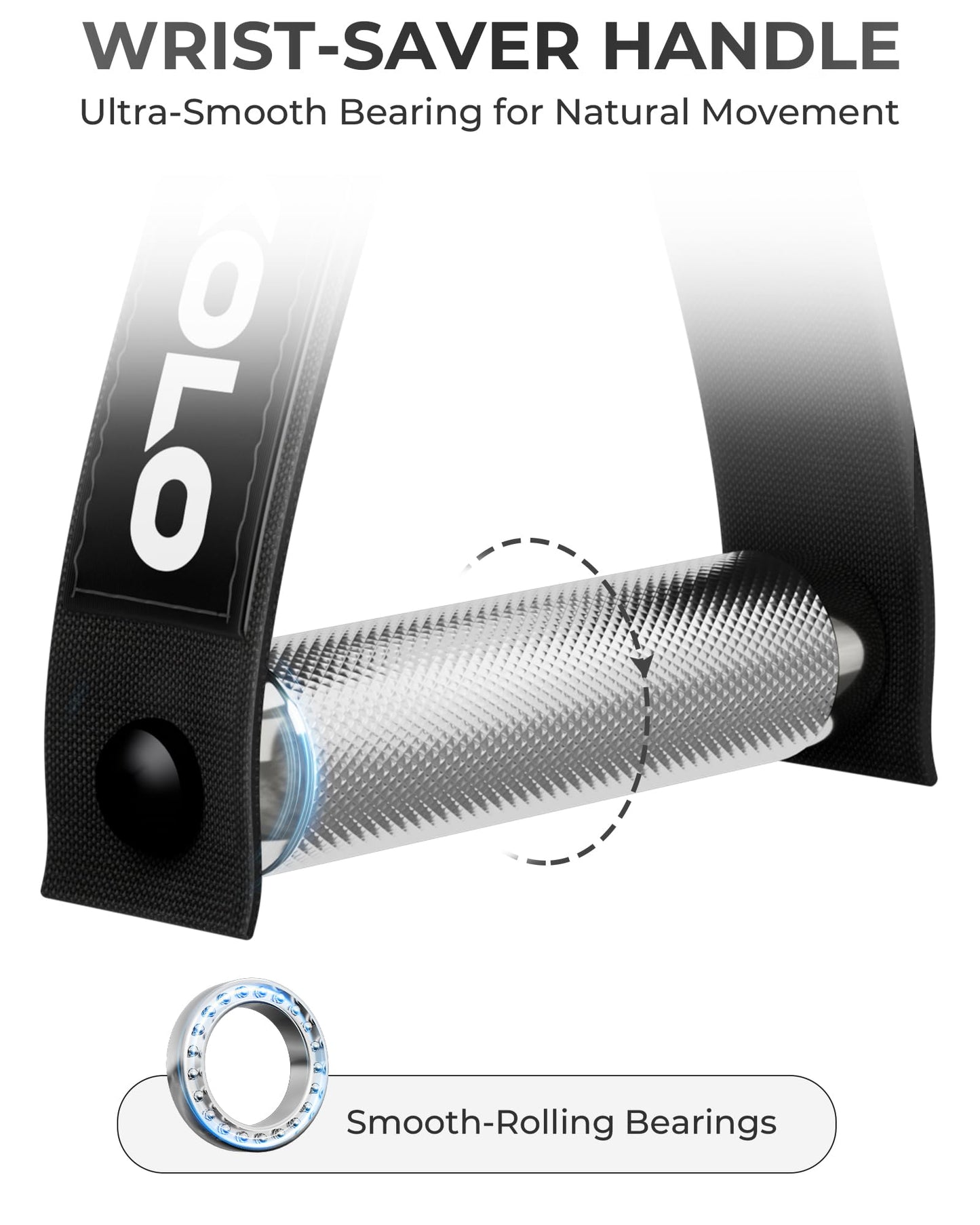 Mikolo Aluminum Alloy Cable Machine Handles, Exercise Handles D Handle Cable Attachments for Gym, Durable Cable Machine Attachment for Cable Crossover Training (with Bearing and 15mm Steel Tubing)