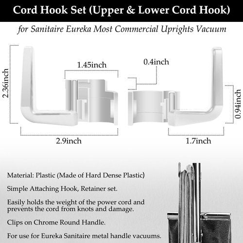 HASMX Cord Handle Hook Set for Eureka Sanitaire 53574 Upright Vacuum, Vacuum Cord Clip Beige (12-Pack)
