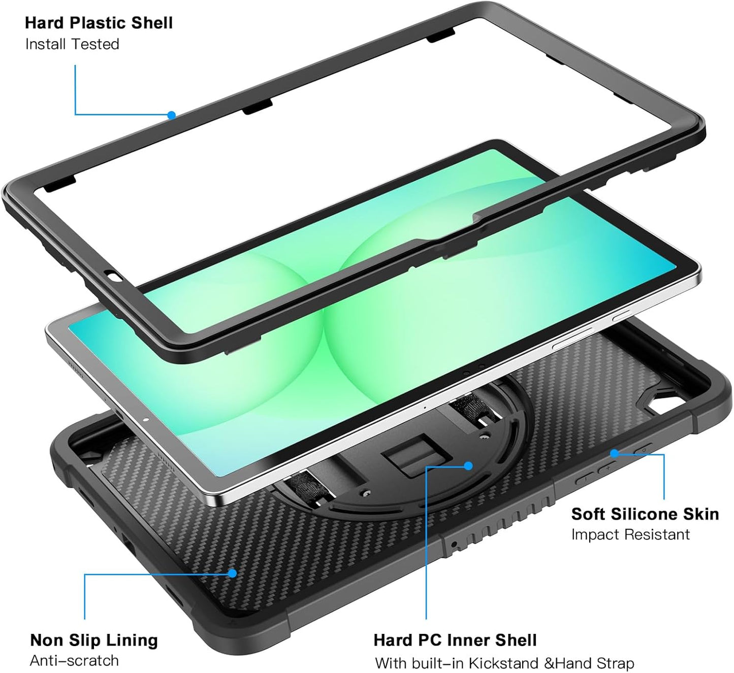 ZtotopCases A11+ Plus/A9+ 11-Inch 2025/2023, Protector+360 A11+/A9 for Samsung Galaxy Tab Shockproof Hard Duty Case